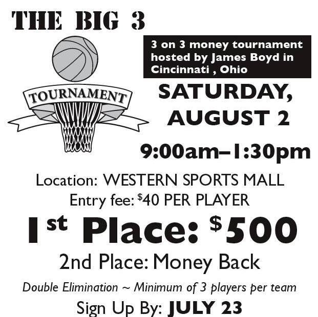 Big3_Cincy's profile picture. 3on3 Basketball Tournaments Organized for Cincinnati Ohio,
 Email: Ton3Tourny@gmail.com & Friend us on Facebook: https://t.co/4rxbizFfKn