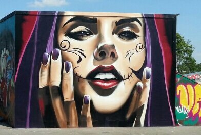 gespecialiseerd in het maken van muurschilderingen met de spuitbus en/of airbrush en het geven van graffiti workshops.