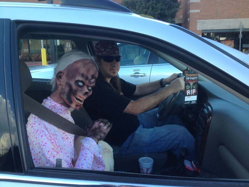 The Zombie Lyft Car is available. Tweet us for a Lyft.