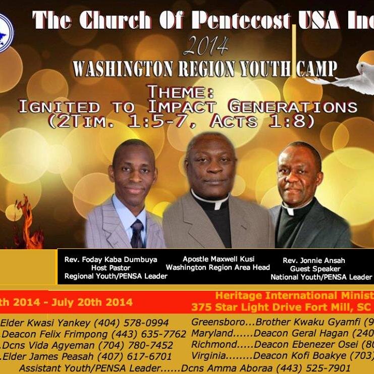 The official Twitter for the Washington Region 2014 youth camp! Follow us for info! We follow back!! Date: July 17th-20th