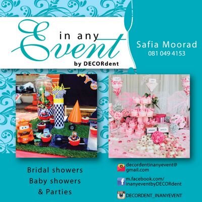 Safia Moorad                                                  Instagram : @decordent_inanyevent