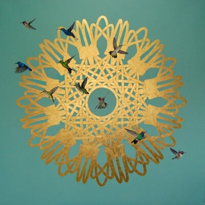 Decorative scenes of nature, with an eastern influence, using gold and silver accents. 
Instagram - @joanna.charlotte 
Facebook - https://t.co/gVCwIS4wXU…