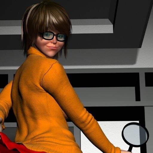 Cartoon porn hentai sex fantasy erotic pics of Velma from Scooby Doo.