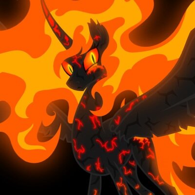 Death; male, fire elemental, somewhat evil Fangs: Female, Death elemental, insane Both: wishes for peace and friends