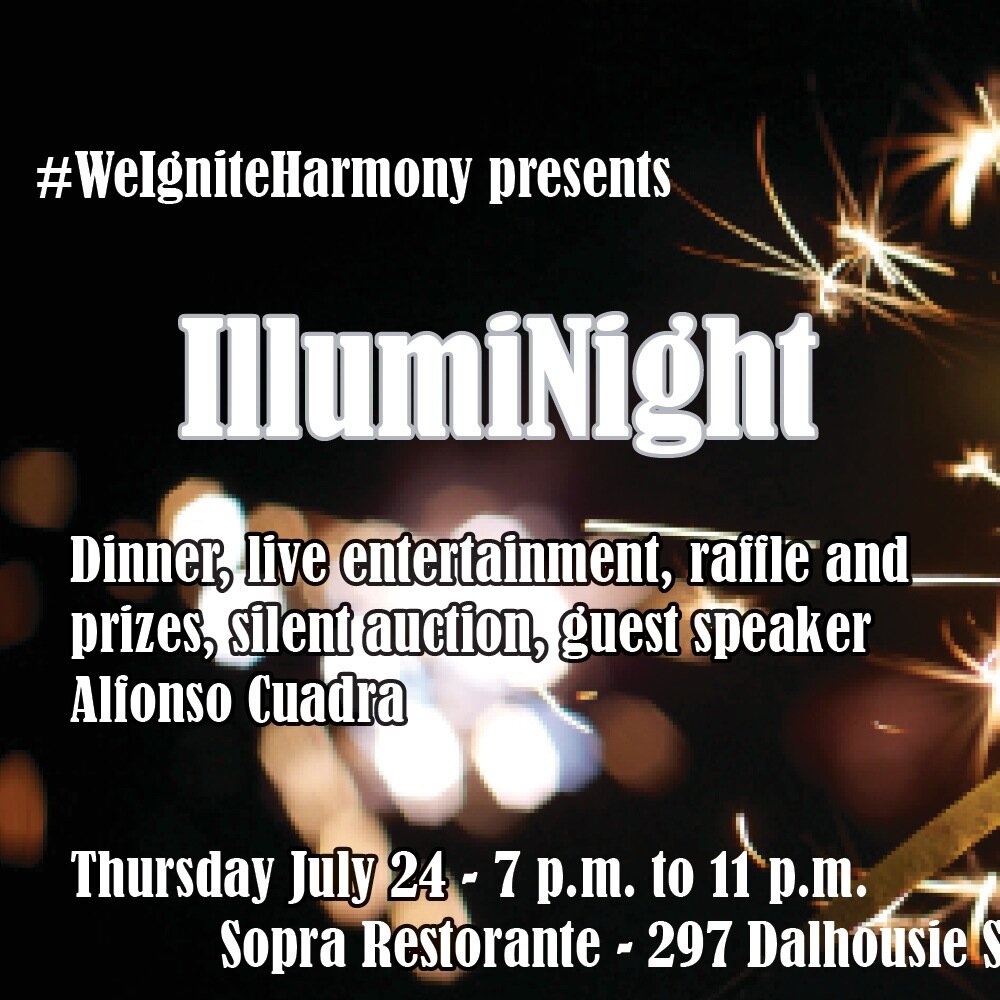 illumiNight613's profile picture. IllumiNight is a benefit dinner in support of Harmony House women's shelter. $50 ticket includes a delicious meal, live entertainment & silent auction.