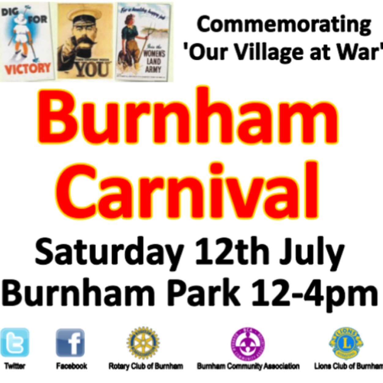 This year, Burnham Carnival is commemorating the centenary of the Great War with a special theme of 'Our Village at War' on Saturday, 12th July.