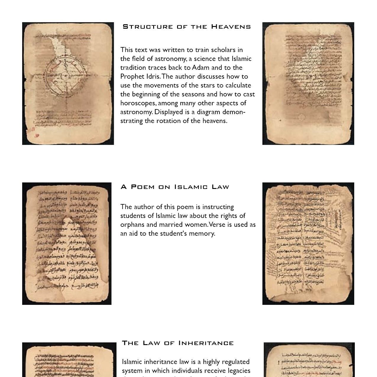 Ancient manuscripts from scholarly intellectuals from North and West Africa dissecting African arts, culture, history and sciences in great detail.