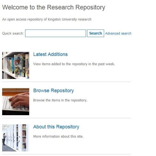 Kingston University Research Repository: research from creative & performing arts, humanities, social sciences & sciences