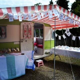 Lottie is a beautifully restored vintage caravan.  She serves tea and cakes and is available to hire for parties, events and all things vintage!