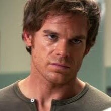 Im Dexter Morgan, miami metero homocide, police deparment. Blood spatter analysis. 
Another parody account from @thedarryldixon