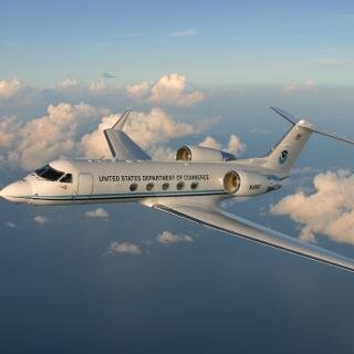 The Gulfstream IV-SP Hurricane Hunter (N49RF) is a high altitude, high speed, twin turbofan jet aircraft based at NOAA's Aircraft Operations Center.