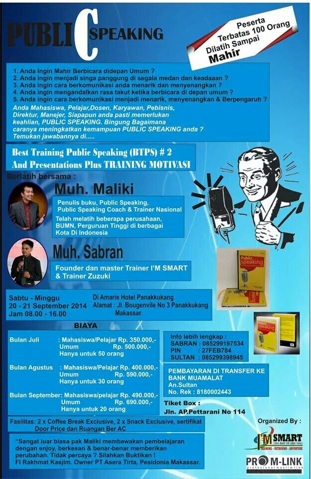 sahabat menguasai public speaking ● melatih private dan in house training ● mahir presentasi, MC, mengajar, training, pidato ●  (+62) 857.496.396.99