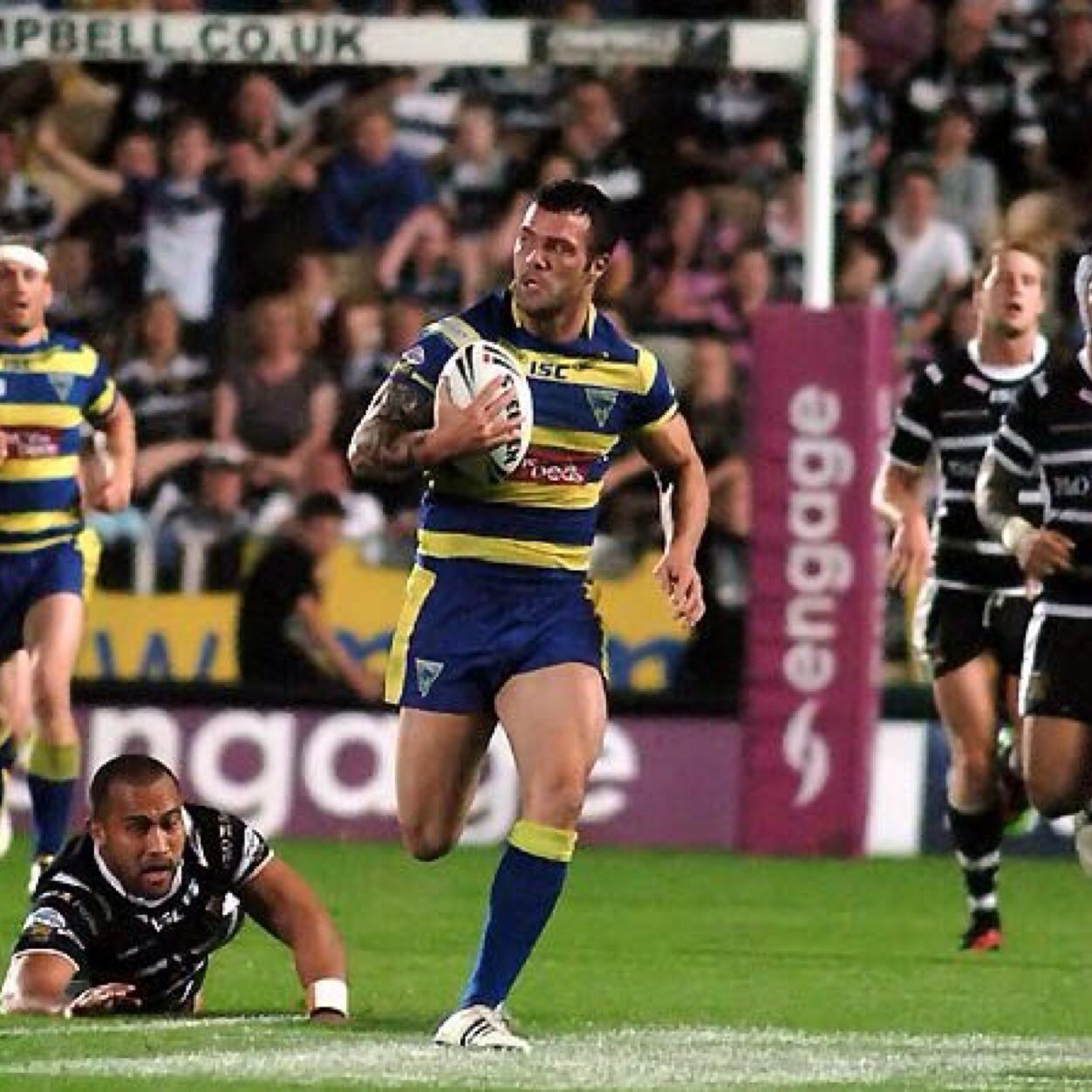 Rugby player for warrington wolves and ambassador for stroke unit at warrington hospital