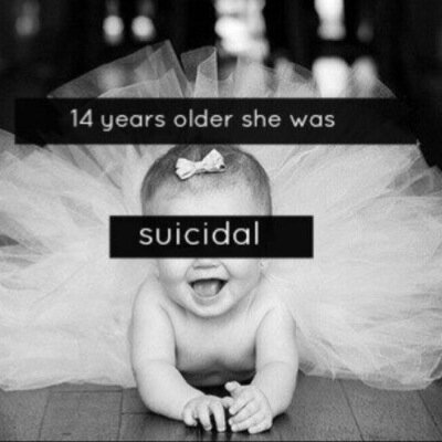 14 years later she was suicidal.. 14 years young. Self harm, suicidal.. Stay strong.