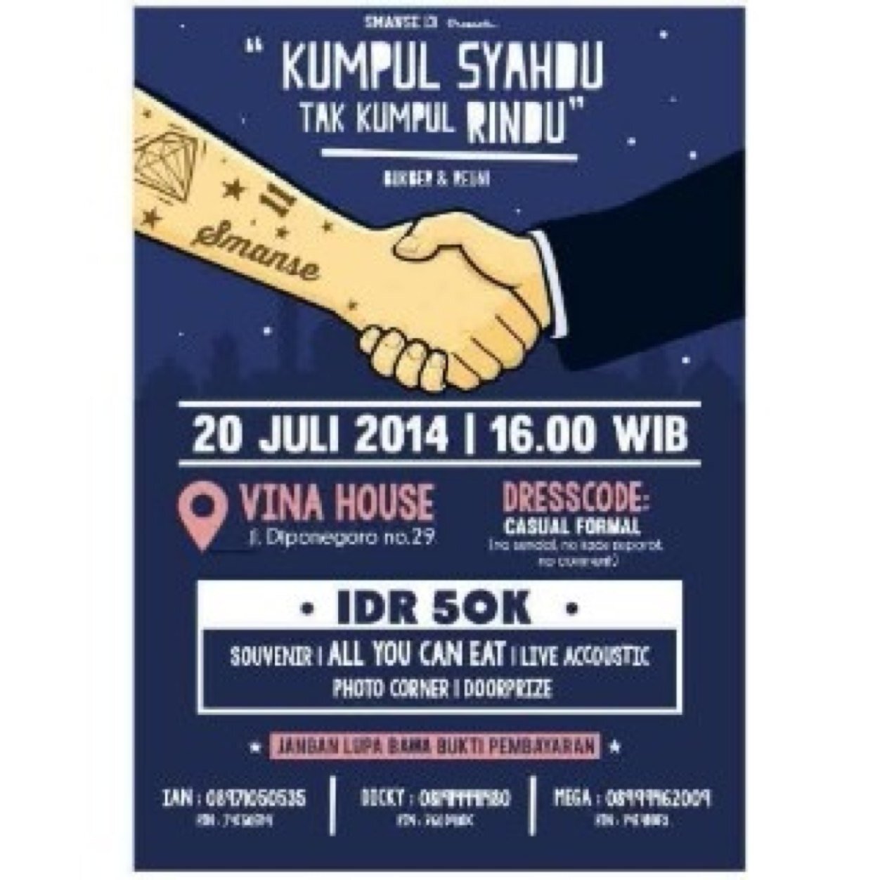 KEPO TO MESTI ? 
CP: 
Ian 08971050535 ( 74C50EB9 )
Dicky 081914441480 ( 760D98DC )
Mega 08999462009 ( 74E9DBF3)