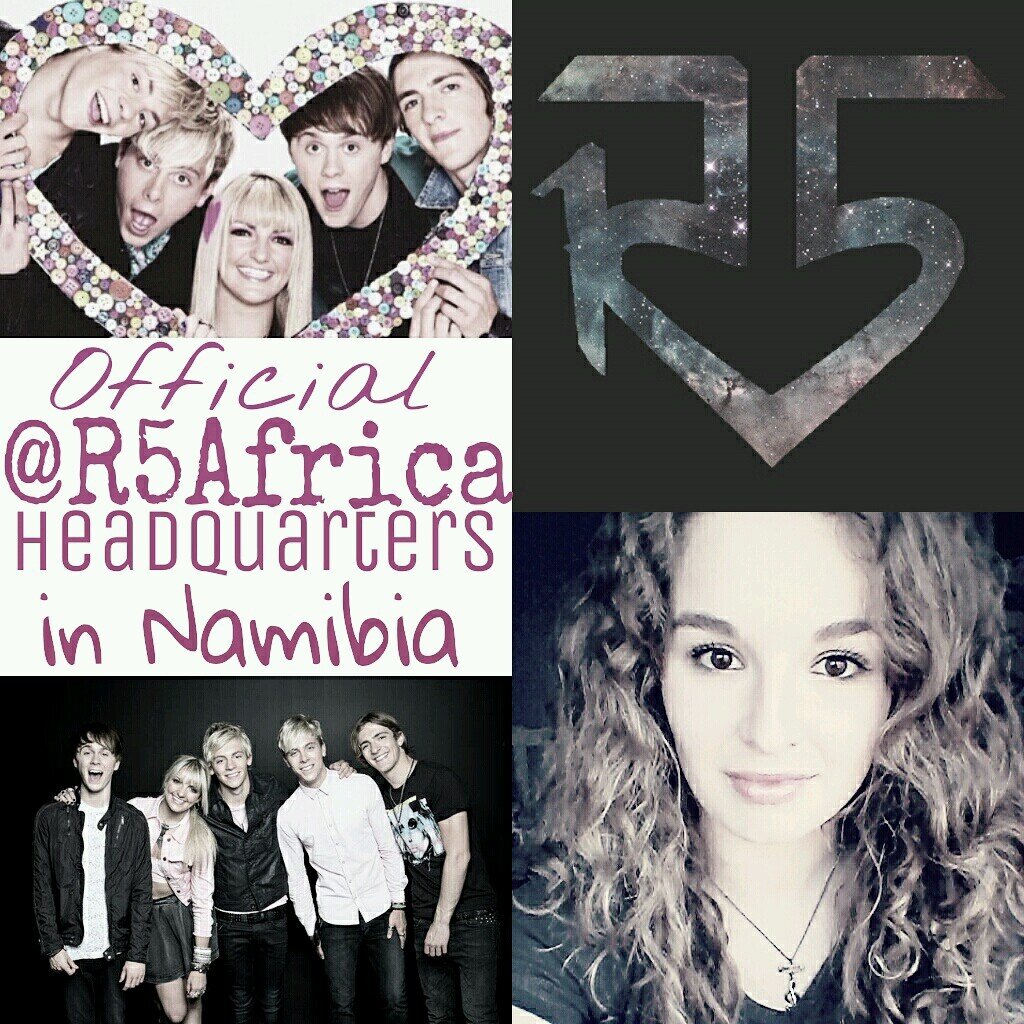 Welcome to the first official African, Namibian R5 Twitter dedicated to @officialR5
Ready5etROCK
#R5FamilyForever
Other accounts: @Jana_R5 & @RydelR5Africa