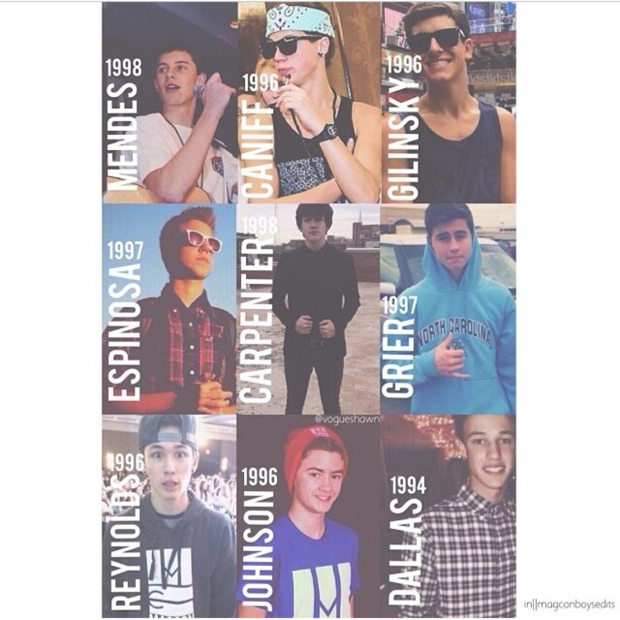Nash, Cam, Matt, Carter, Hayes, Jack G., Jack J., Brent, Shawn, Taylor and Jacob