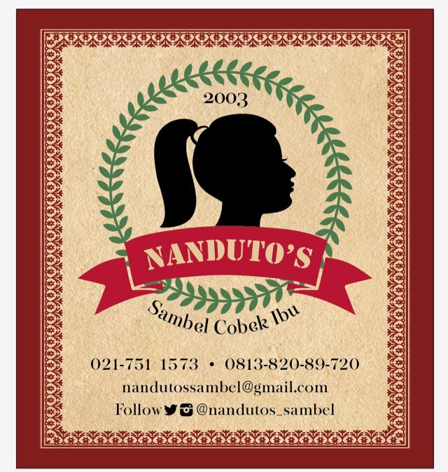 IG : @nandutos_sambel | Pricelist : nandutossambel@gmail.com Pemesanan : 021-7511573 . 081382089720 (wa available)
Melayani pengiriman keluar kota.