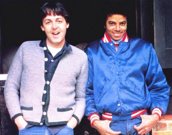 Two legends paul mccartney AKA the cute beatle (fact) and michael jackson king of pop  (definite fact)