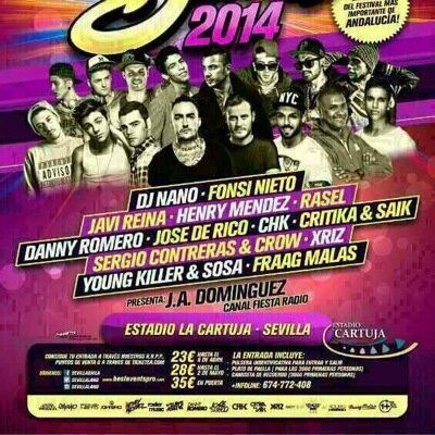 Info y entradas en 677645278 o bien por mensaje directo.
EL MEJOR FESTIVAL !!!! SEVILLALAND