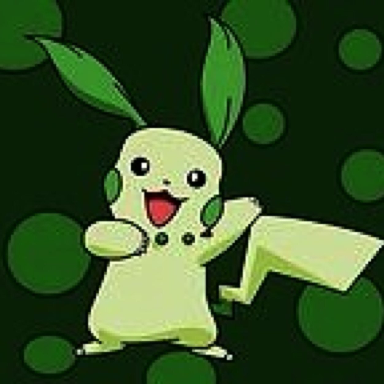 Pikachorita - The Grass/Electric type pokémon. Pikachorita uses the leaves on its head to absorb nutrients and restores nature.