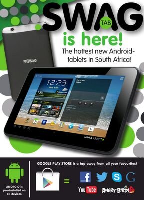 Swag Tab is a new brand for Tablets now available in South Africa. We have a wide range from kids tablets to Adult tabs. Send us a message for any enquiries