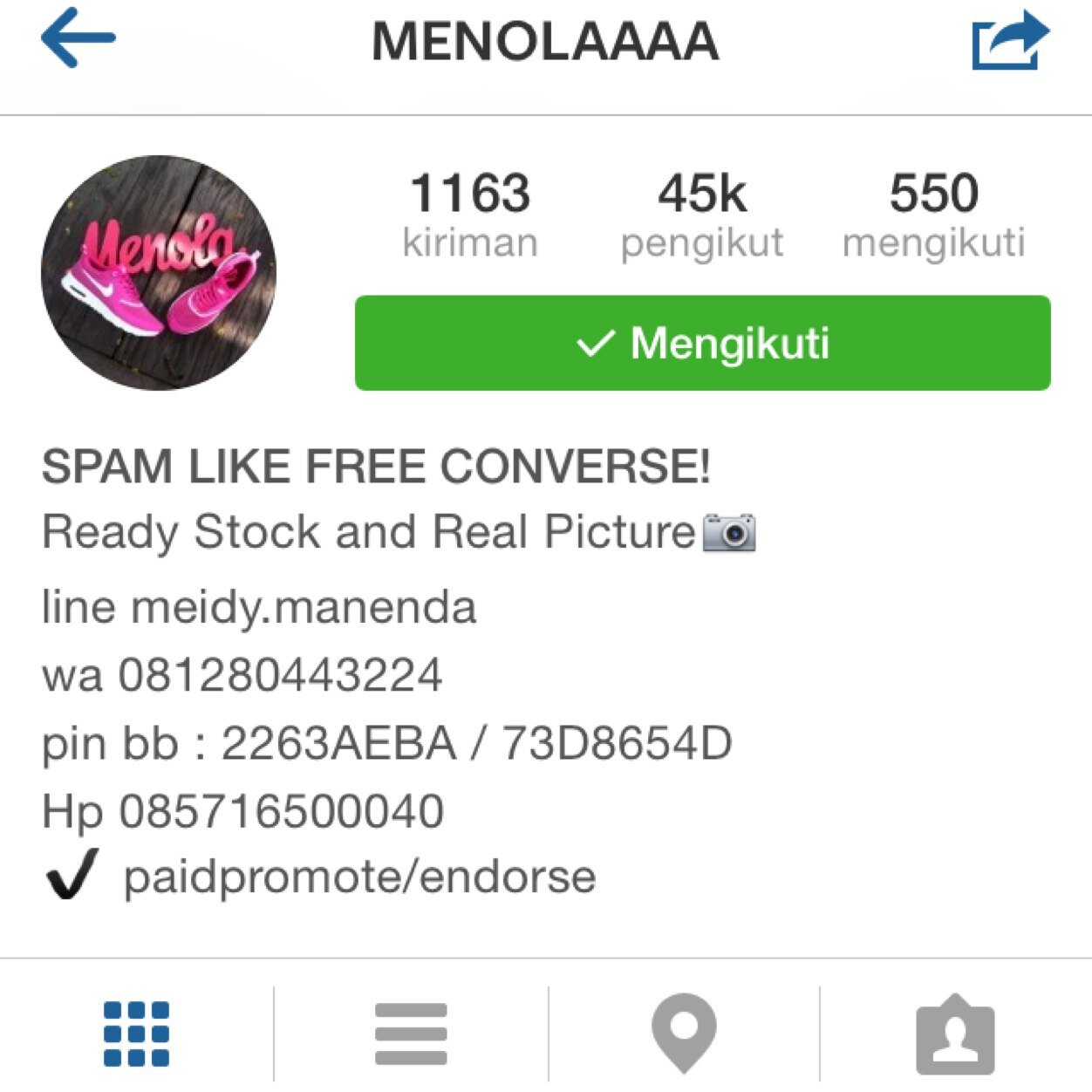 Order? Line : meidy.manenda | wa : 081280443224 | pin bb : 2263AEBA/73D8654D | Hp : 085716500040 | Pict? Instagram : menolaaaa