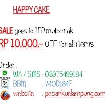 Happy Cakes Jual Kue Kering dan Kue Basah I SALE OFF LEBARAN BURUAN I 740D184F I 08975499184 I @TDAkampusLPG I @tdalampung