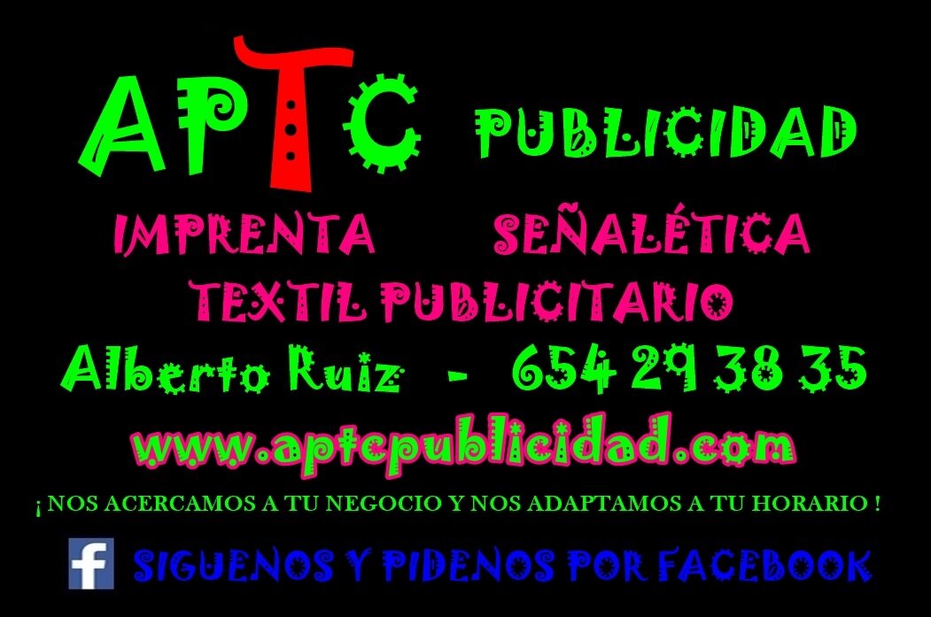 aptcpublicidad's profile picture. Agencia de Publicidad, Impresion, señaletica y textil, entra en nuestra web y echa un ojo