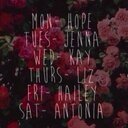 ✨ youtubers ✨ || monday - zoey | tuesday - makayla | wednesday - camille | thursday - liz | friday - hailey | saturday - antonia