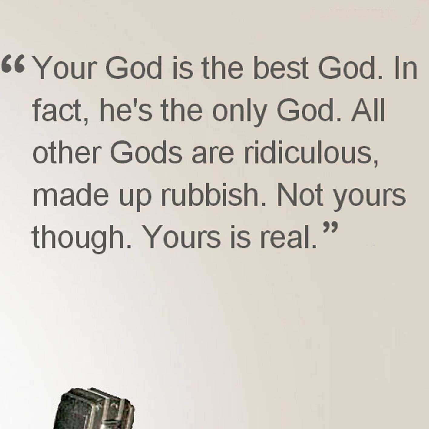 GOD TOLD ME TO TELL YOU is the WORD OF GOD simplified for dumb heathens.