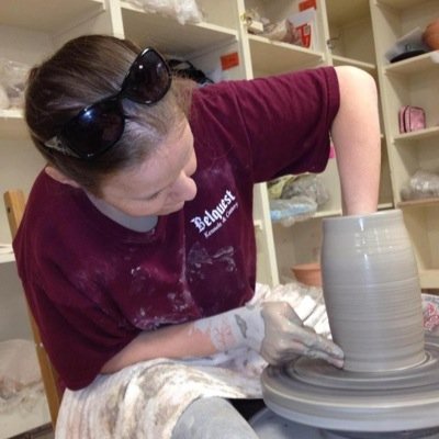A potter playing with clay is like a bird with a french fry!