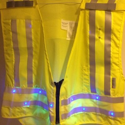 Revolutionary Safety Vest with integral patented, waterproof LED lights. MADE IN USA. Saving Lives & Creating Jobs! Like us on Facebook! http://t.co/TGSGxdGrr9