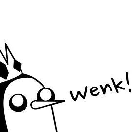 Wenk! Wenk!~ *The penguin dropped a bottle and started dancing* WENK!
