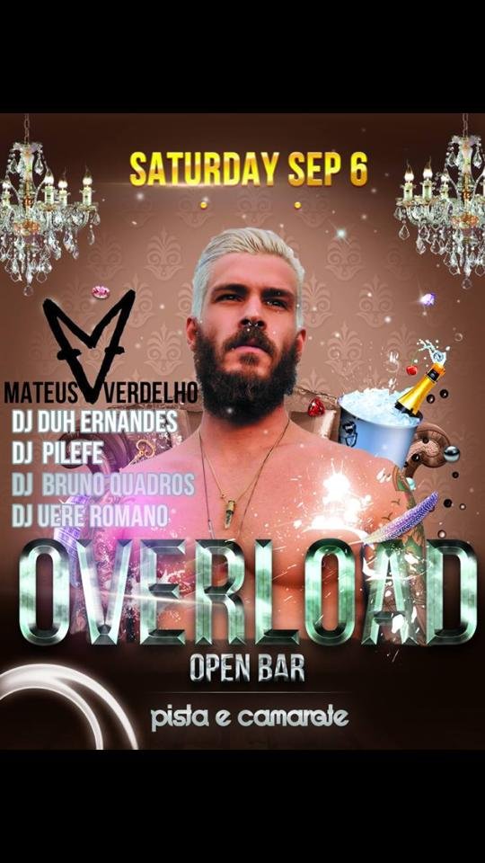 VEM AI NO DIA 06/09 OVERLOAD COM MATHEUS VERDELHO E ATRAÇOES SURPRESAS , UMA FESTA DIFERENCIADA EM TUDO ! SO VEM! PARA MAIS INFORMAÇOES https://t.co/OCBU9FUe03