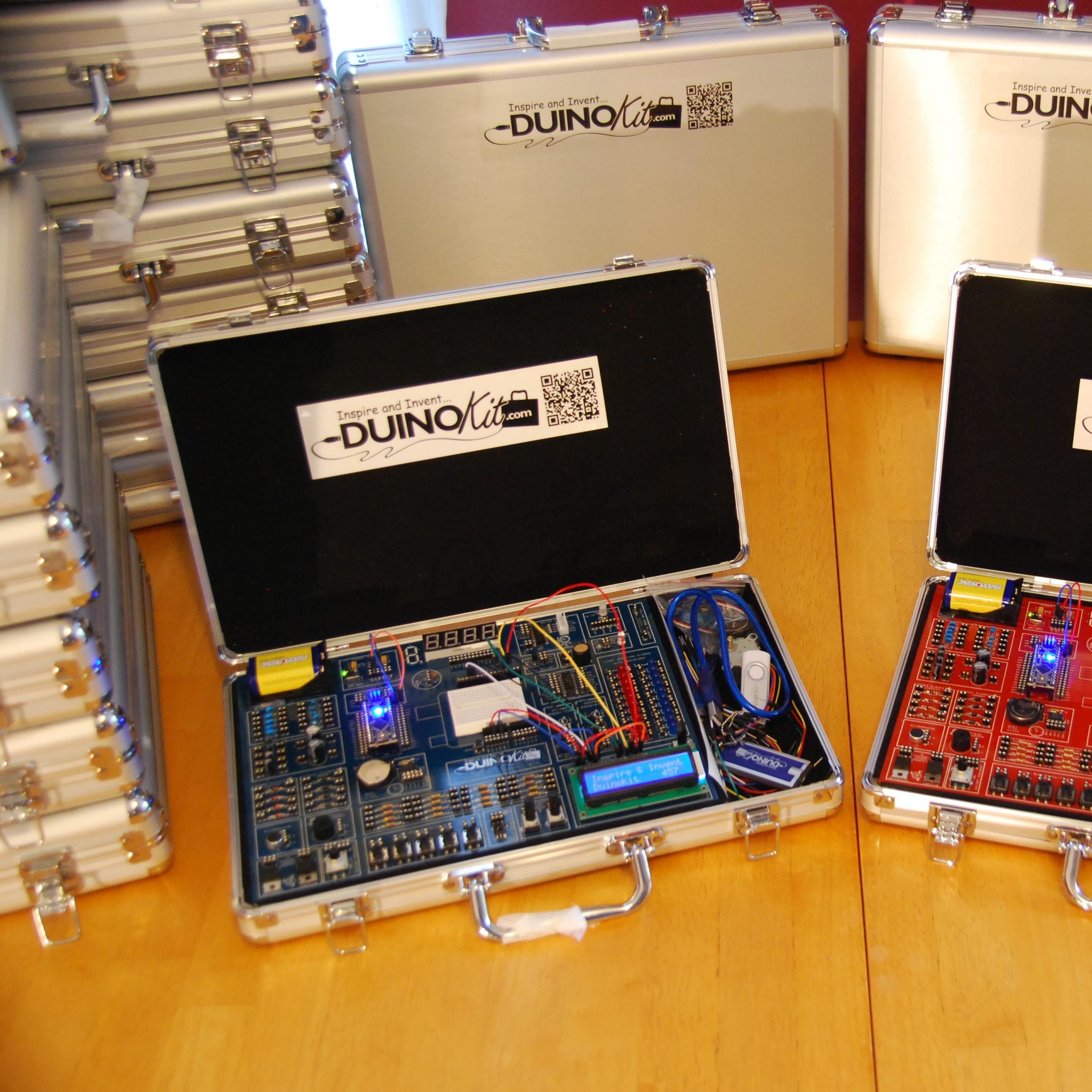 DuinoKit is a self-contained #Arduino experimenters kit aimed at teaching the fundamentals of electronics, microprocessors and programming to all age groups.