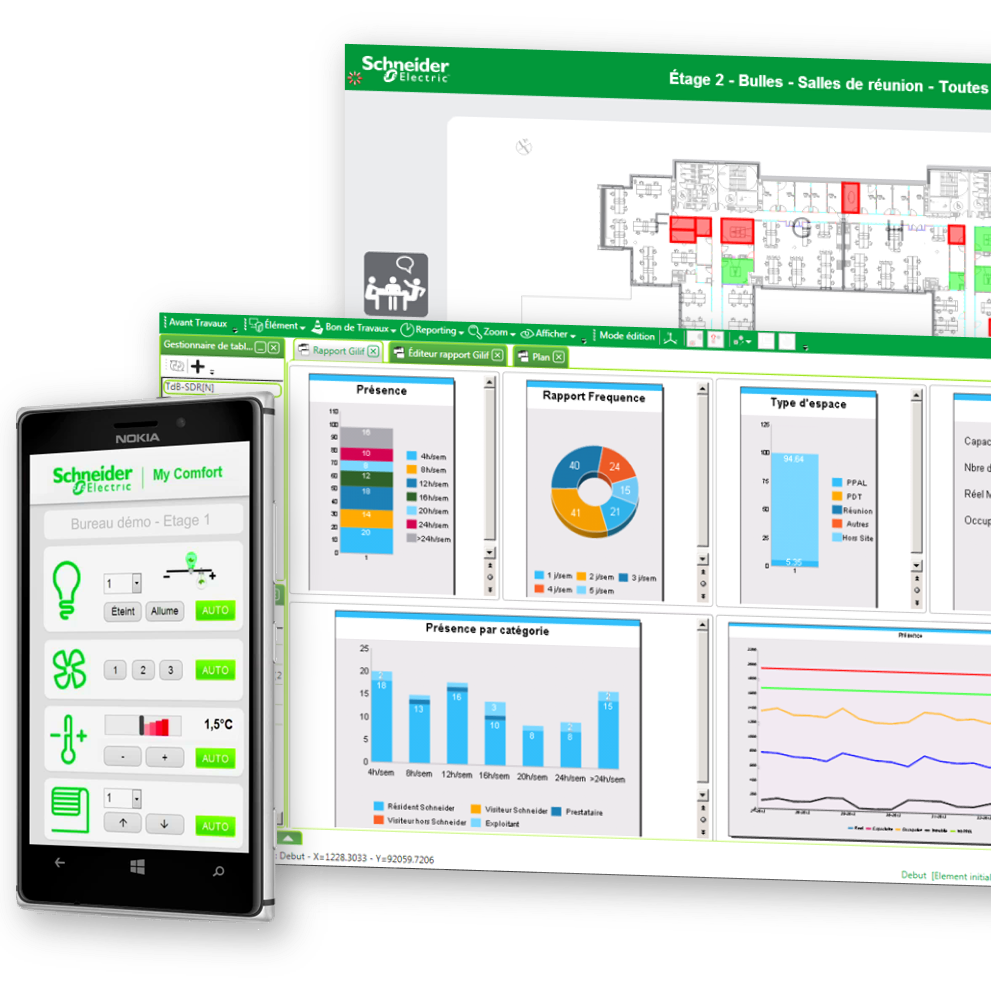 Make your building a
high-performance asset! #Office #Comfort and #Occupancy management, deliver #Digital #Services & #RealEstate intelligence. @SchneiderElec