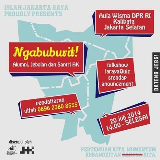 Akun Resmi Ikatan Alumni dan Jebolan HK area Jakarta Raya (Jabodetabek dan Banten) | Ketua : @Ash_Shiddiq93 | Jarayeah! \m/