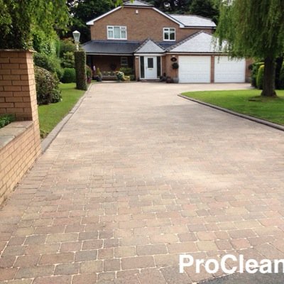 ProClean Specialising in Driveways, Patios, Block Paving, Concrete, Tarmac, Play Areas, Car Parks,Roof Cleaning,Gutter Cleaning. Manchester,Cheshire