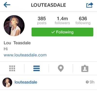 lou teasdale's instagram comments