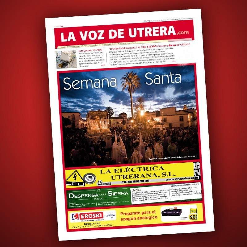 La Voz de Utrera, es el único periódico local, que desde la libertad, le informa con total neutralidad, empleando la verdad y la coherencia como estandarte.