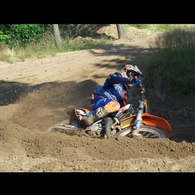 riding dirtbikes...