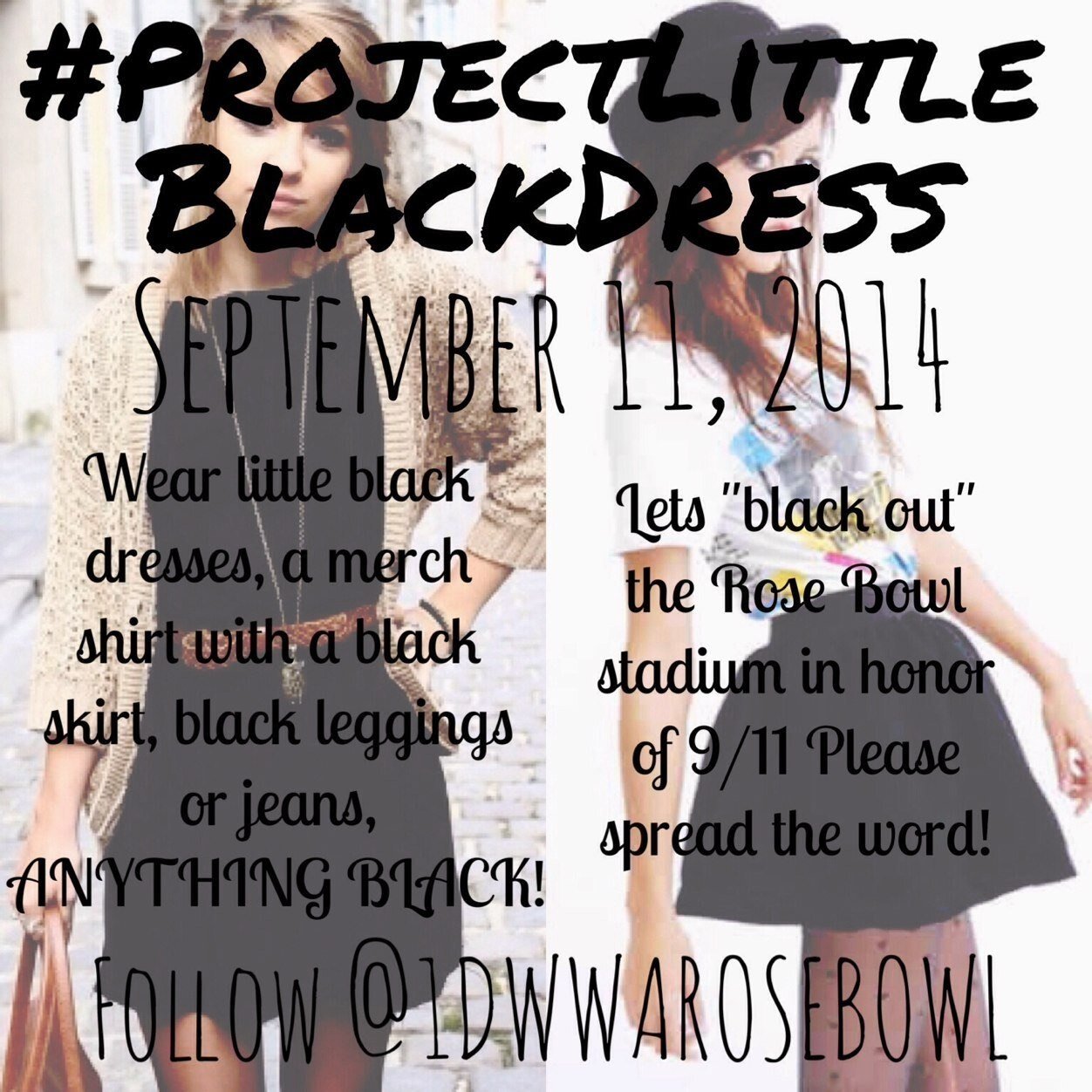 All of you who are attending to the concert on sep 11, wear BLACK to pay our respects. Follow @1DWWArosebowl for more information!