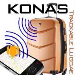 KONAS- The world's best luggage. Track your luggage with the KONAS GPS APP.  includes a double lifetime guarantee!