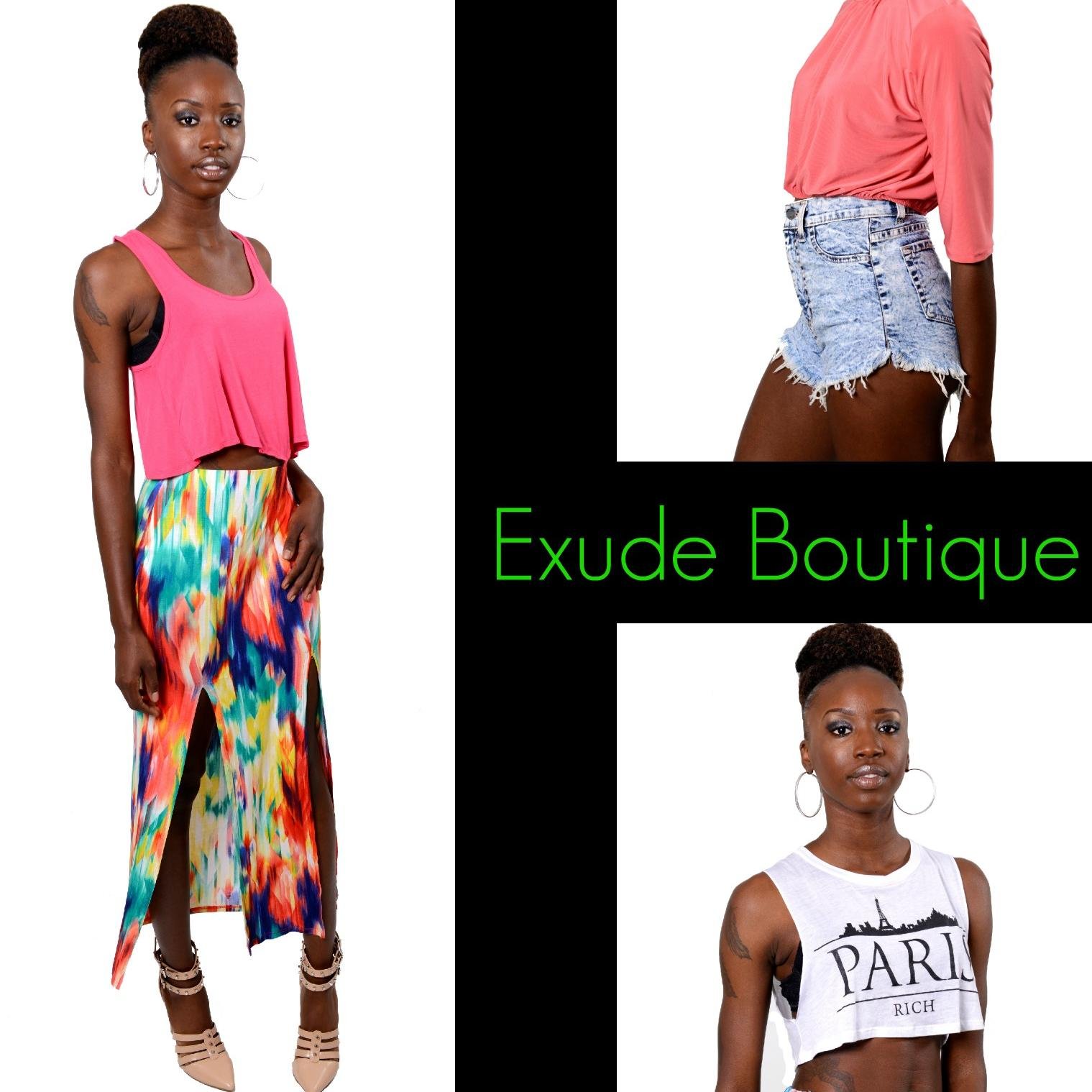 Exude Boutique offers a unique combination of edgy and feminine apparel and accessories...etc. Small order of each item so that you can Exude some originality.