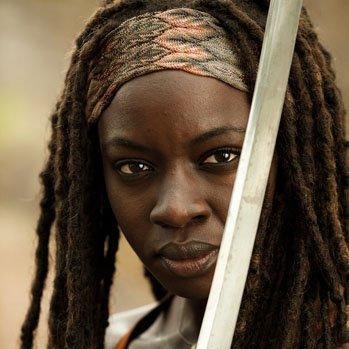 Hey, my name is Michonne. I'll slice your head off with my shiny blade if I don't like you. * Not Danai Gurira or AMC, parody account, boy *