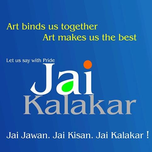 #JaiKalakar is the proposed new slogan on the lines of Jai Jawan, Jai Kisaan. An initiative taken by Prof D S Kapoor, Dean, State Institute of Fine Arts, Rohtak