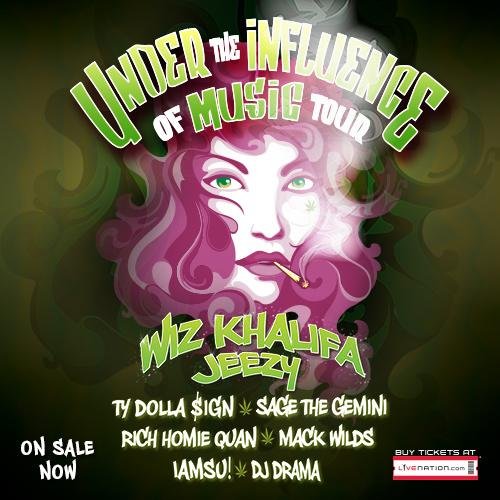 Under the Influence of Music Tour Summer 2014! Wiz Khalifa, Jeezy, Ty Dolla $ign, Sage the Gemini, Rich Homie Quan, Mack Wilds, Iamsu!, & DJ Drama