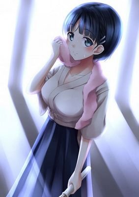 I am a highly skilled student in Kendo. My cousin is Kazuto. In ALO my name is Leafa and I am strong and one of the 5 fastest Sylphs.