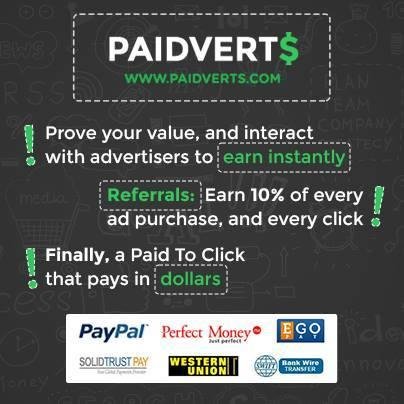 This is a great advertising site highly recommend for promoting YOU or your business. Earn BIG money just by clicking paid ads everyday.